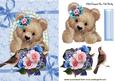 Fuzzy Bear with Little Bird & Flowers