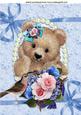 Fuzzy Bear with Little Bird & Flowers A4