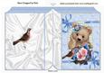 Fuzzy Bear with Little Bird & Flowers Folded Book
