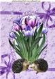 Lavender and Pink Tulips with Cute Hedgehogs A4