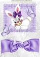 Cute Bunny with Butterflies and Big Bow A4