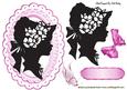 Vintage Silhouette in Pink of a Lady on a Plaque