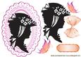 Vintage Silhouette in Peach of a Lady on a Plaque