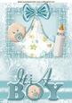 Cute Baby Boy with His Bottle & Bow A4