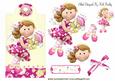 Cute Faerie with a Flower on a Floral Tag