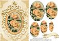 Peach Roses in Ornamental Frame Oval Pyramids