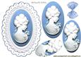 Pretty in Powder Blue, Lady Cameo Oval Pyramids