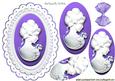 Prtetty in Purple, Lady Cameo Oval Pyramids