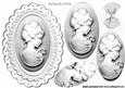 Pretty in Silver White, Lady Cameo Oval Pyramids