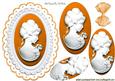 Pretty in Orange, Lady Cameo Oval Pyramids