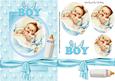 Cute Baby Boy, with Stars and Border Bow