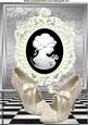 Pretty Cream Vintage Shoes with Cameo A4