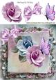 Blue & Pink Roses with Butterflies 8x8