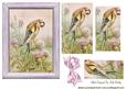 Little Bird in a Frame with Flowers Pyramids