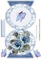 Pretty Blue Roses & Butterflies Quick Card