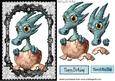 Little Blue Dragon in Black Lace Frame