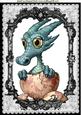 Little Blue Dragon in Black Lace Frame A4