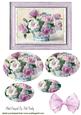 Pink Roses in a Bow Oval Pyramids