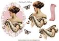 Pretty Vintage Lady in Rose Frame