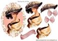 Vintage Lady in Big Hat, Rose Frame