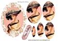 Vintage Lady in Hat, Rose Frame Oval Pyramids