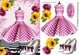 Pink Polkadot Dress with Shoes and Pansies