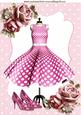 Pink Roses with Polkadot Dress and Shoes A4