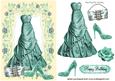 Turq Evening Gown with Lace Shoes