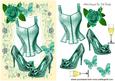 Turq Basque with Sparkle Shoes & Roses