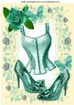Turq Basque with Sparkle Shoes & Roses A4