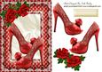 Red Diamond Shoes with Red Roses