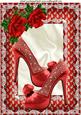 Red Diamond Shoes with Red Roses A4