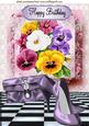 Lilac Shoes and Handbag with Pansies A4