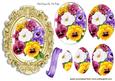 Pansies in Gold Ornate Frame Oval Pyramids