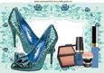 Blue Sparkle Shoes with Makeup A4