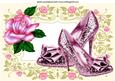 Pink Sparkle Shoes with Pink Rose A4