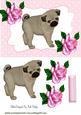 Gorgeous! Cuddly! Little Pug with Pink Roses