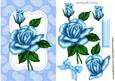 Blue Roses in Ornate Frame with Bow