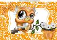 Cute Owl in Orange Ornate Frame on a Branch A4