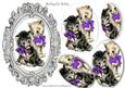 Vintage Kittens in Purple Bows Oval Pyramids