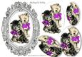 Vintage Kittens in Cerise Bows Oval Pyramids