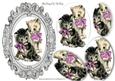 Vintage Kittens with Pink Bows , Oval Pyramids