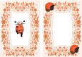 Orange Vespa Scooter in Floral A5 Insert