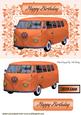 Orange Campervan in Floral Frame