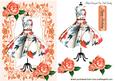 Pretty Orange Dress in Floral Frame with Roses