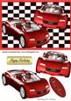Red Audi Sports Cars in Check Frame
