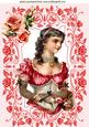 Elegant Vintage Lady with Rose Frame A4