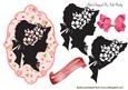 Silhouette of a Vintage Lady in Pink Rose Frame