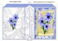 Blue Flowers on a Scroll with Butterflies Folded Book