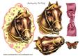 Vintage Brown Horse with Flowers & Bow